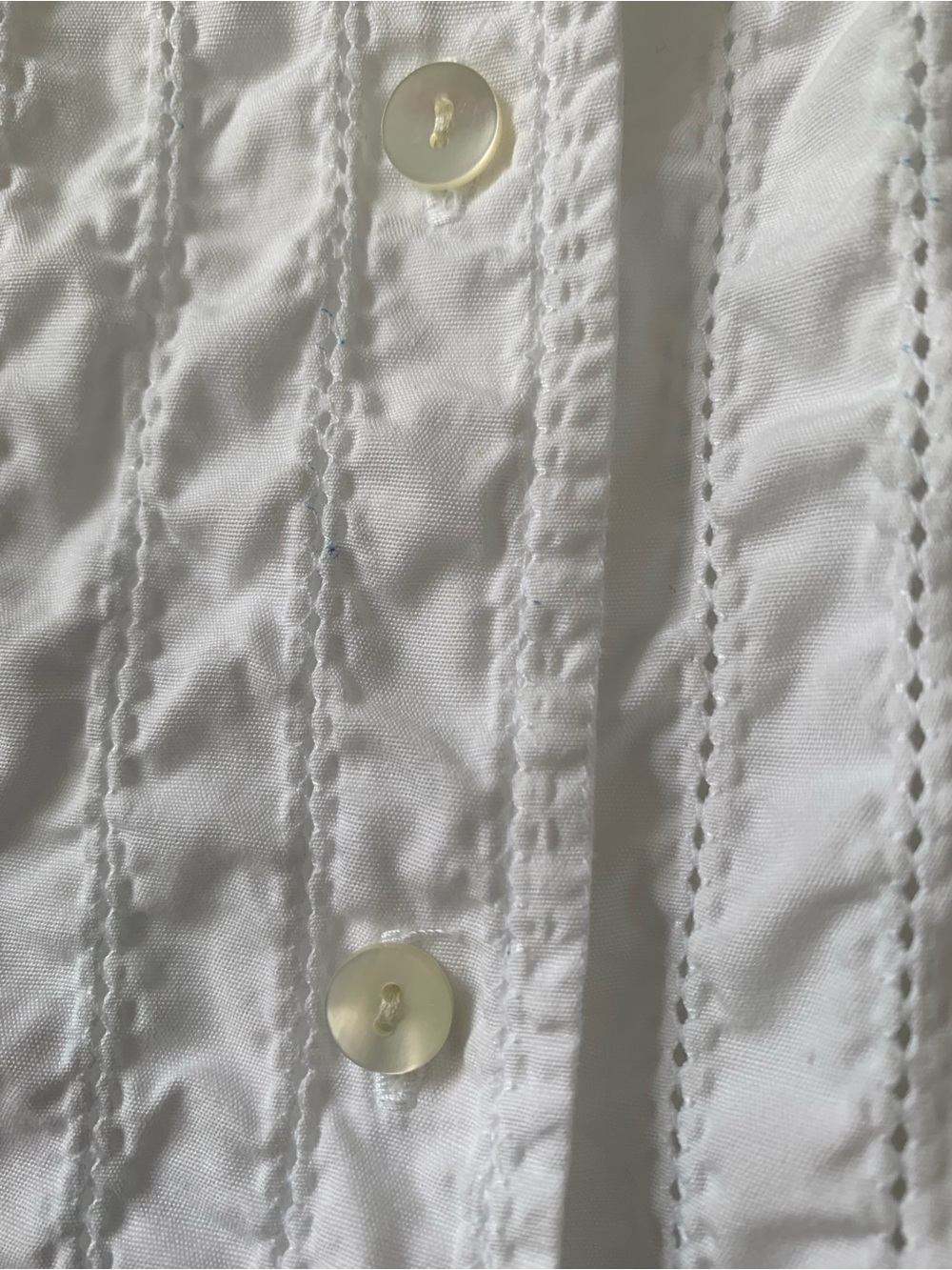 Talbots Classic White Textured Long-Sleeve Pleated Shirt - Picture 6 of 8